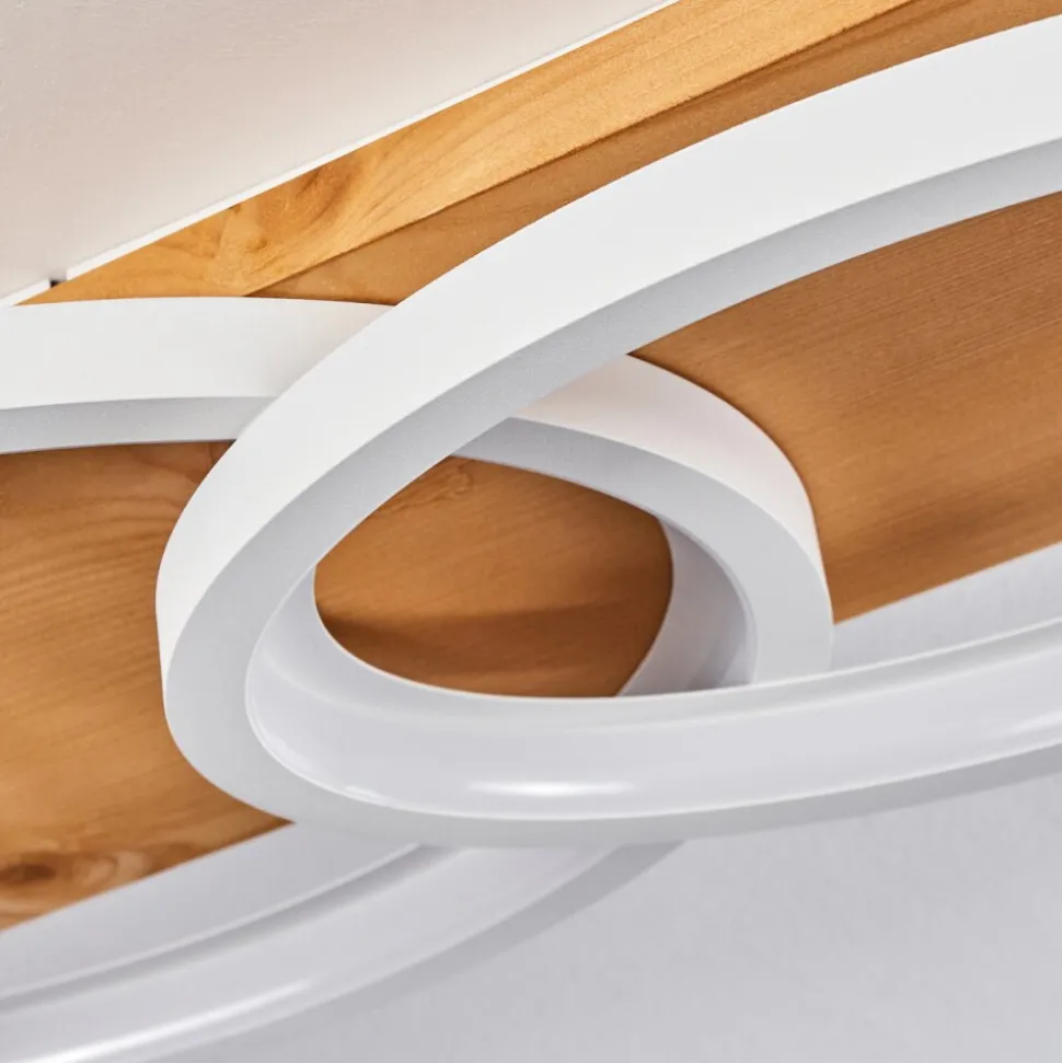 Plafonnier Pompu Led Ecru, Blanc, 1 Lumiere