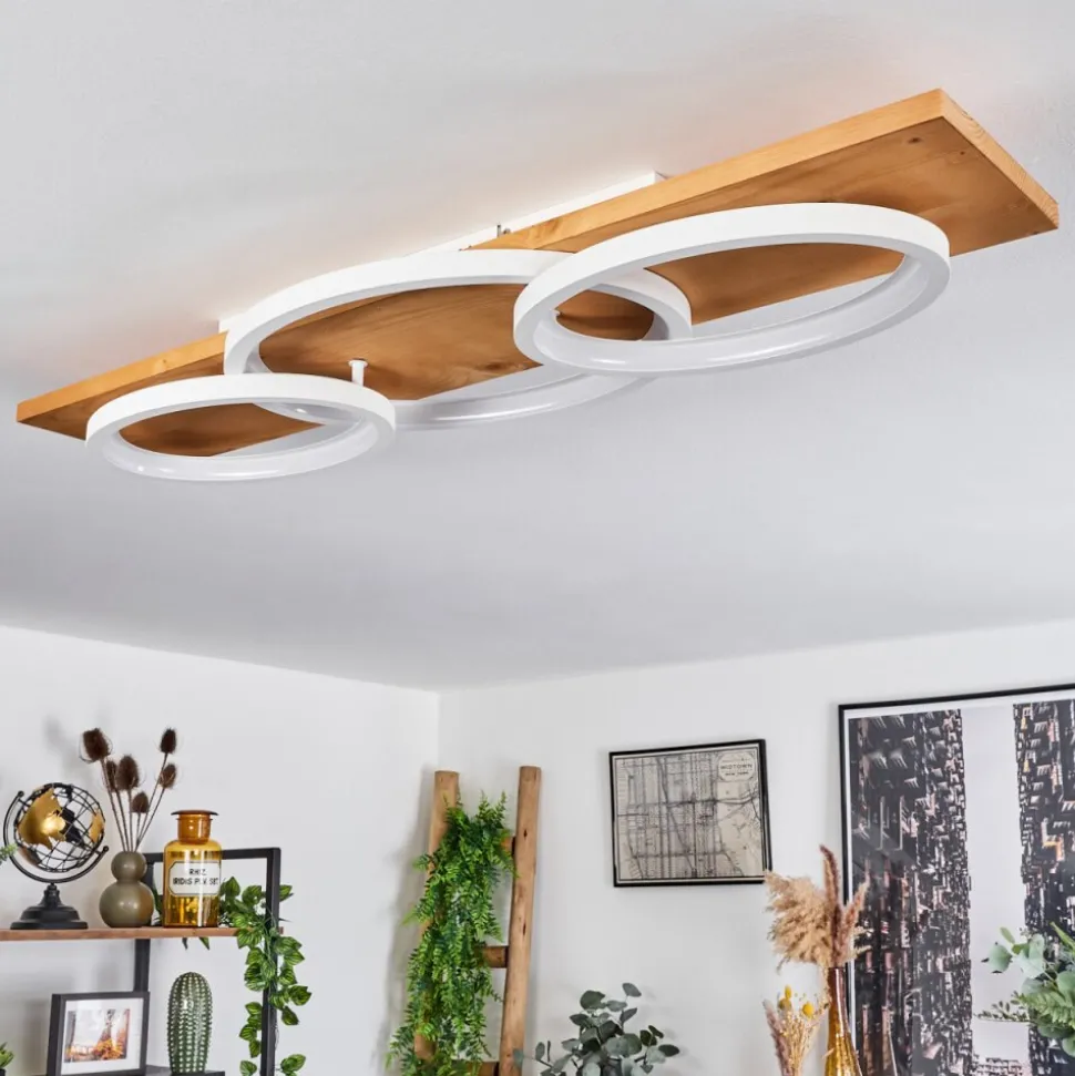 Plafonnier Pompu Led Ecru, Blanc, 1 Lumiere