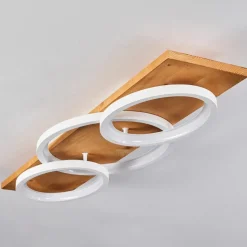 Plafonnier Pompu Led Ecru, Blanc, 1 Lumiere