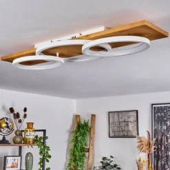 Plafonnier Pompu Led Ecru, Blanc, 1 Lumiere