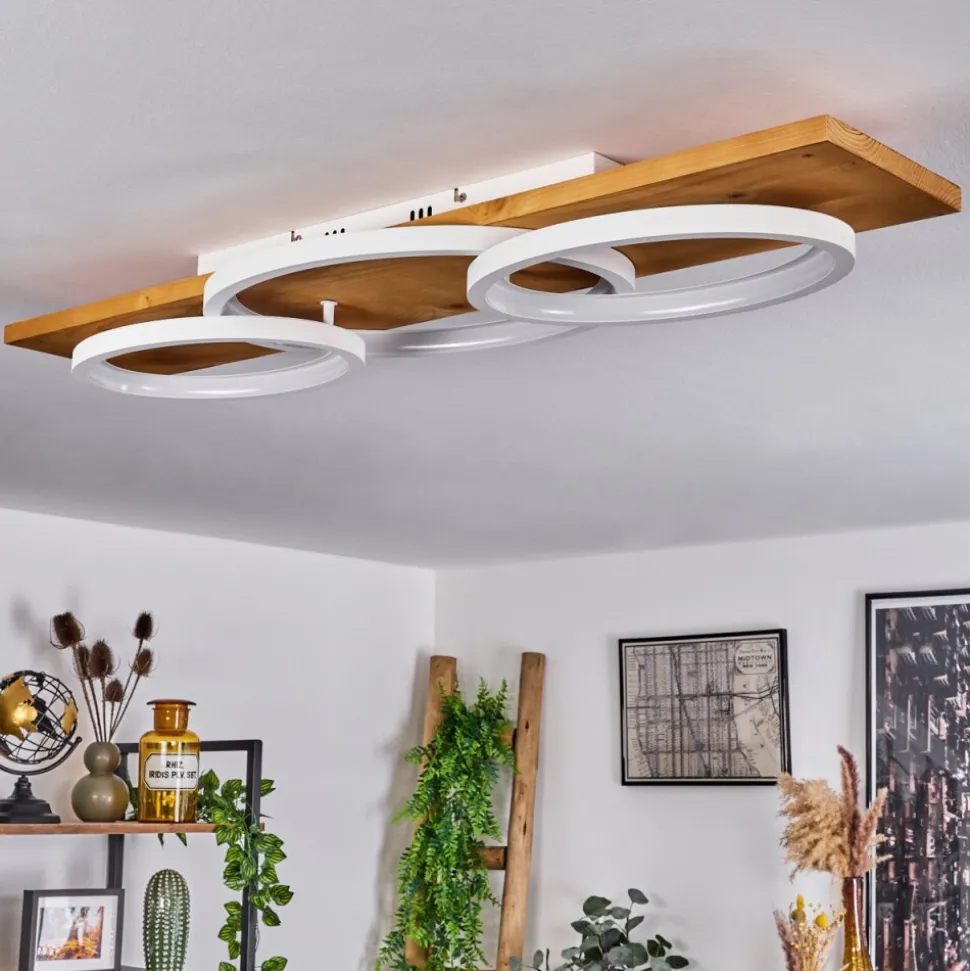 Plafonnier Pompu Led Ecru, Blanc, 1 Lumiere