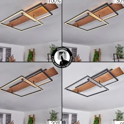 Plafonnier Pompu Led Ecru, Noir, 1 Lumiere