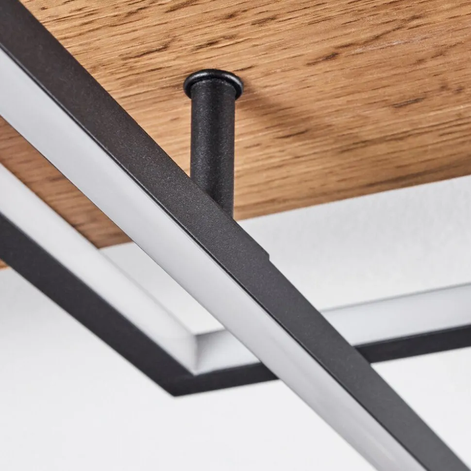 Plafonnier Pompu Led Ecru, Noir, 1 Lumiere