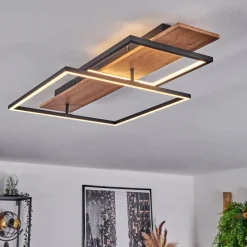 Plafonnier Pompu Led Ecru, Noir, 1 Lumiere