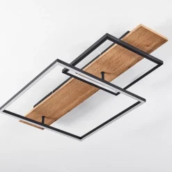Plafonnier Pompu Led Ecru, Noir, 1 Lumiere