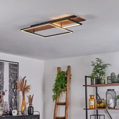 Plafonnier Pompu Led Ecru, Noir, 1 Lumiere