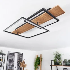 Plafonnier Pompu Led Ecru, Noir, 1 Lumiere