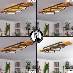 Plafonnier Pompu Led Ecru, Noir, 1 Lumiere