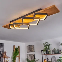 Plafonnier Pompu Led Ecru, Noir, 1 Lumiere