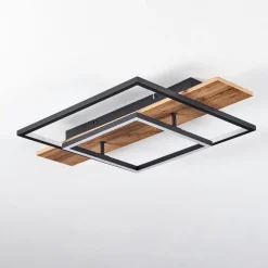 Plafonnier Pompu Led Ecru, Noir, 1 Lumiere