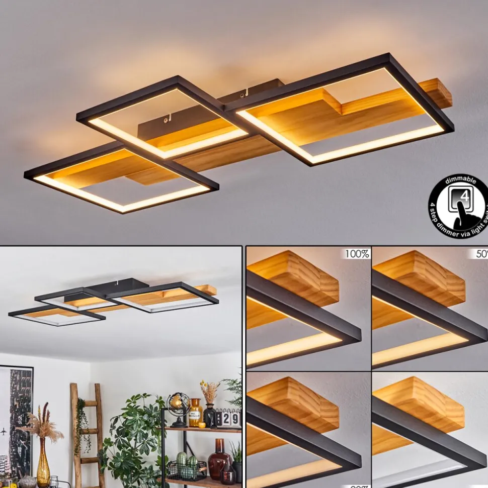 Plafonnier Pompu Led Noir, 1 Lumiere
