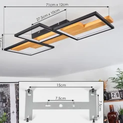Plafonnier Pompu Led Noir, 1 Lumiere