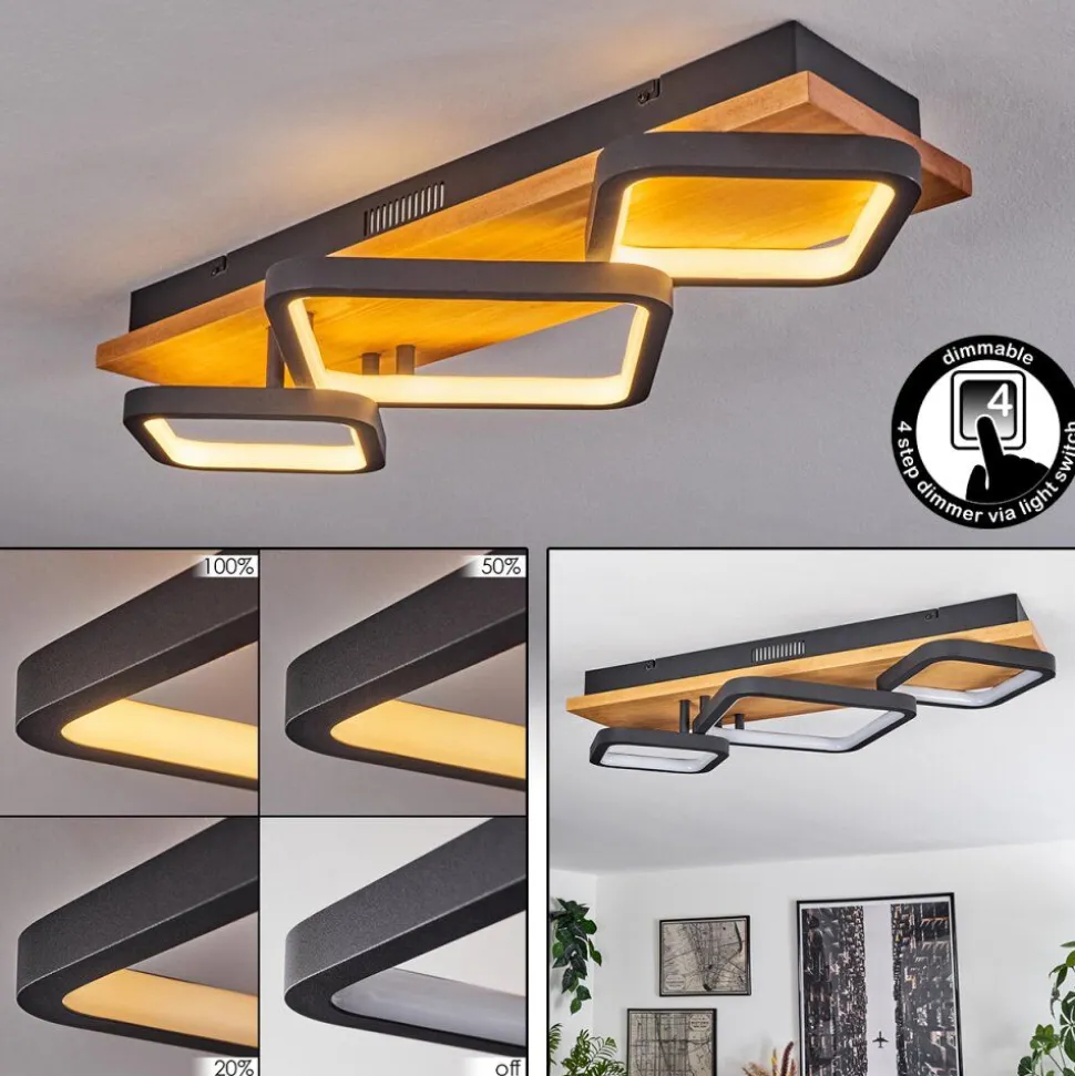 Plafonnier Pompu Led Noir, 1 Lumiere