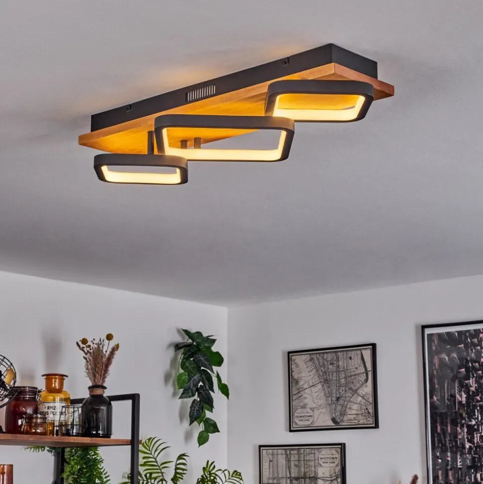 Plafonnier Pompu Led Noir, 1 Lumiere
