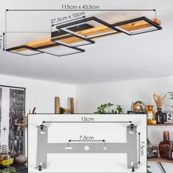 Plafonnier Pompu Led Noir, 1 Lumiere