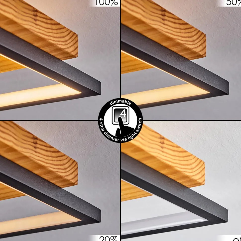 Plafonnier Pompu Led Noir, 1 Lumiere