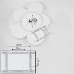 Plafonnier Purus Led Blanc, 1 Lumiere