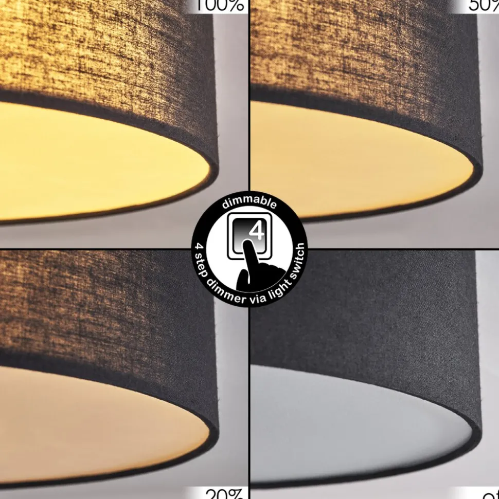 Plafonnier Purus Led Noir, 1 Lumiere