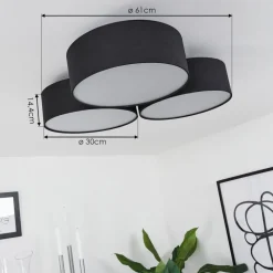 Plafonnier Purus Led Noir, 1 Lumiere