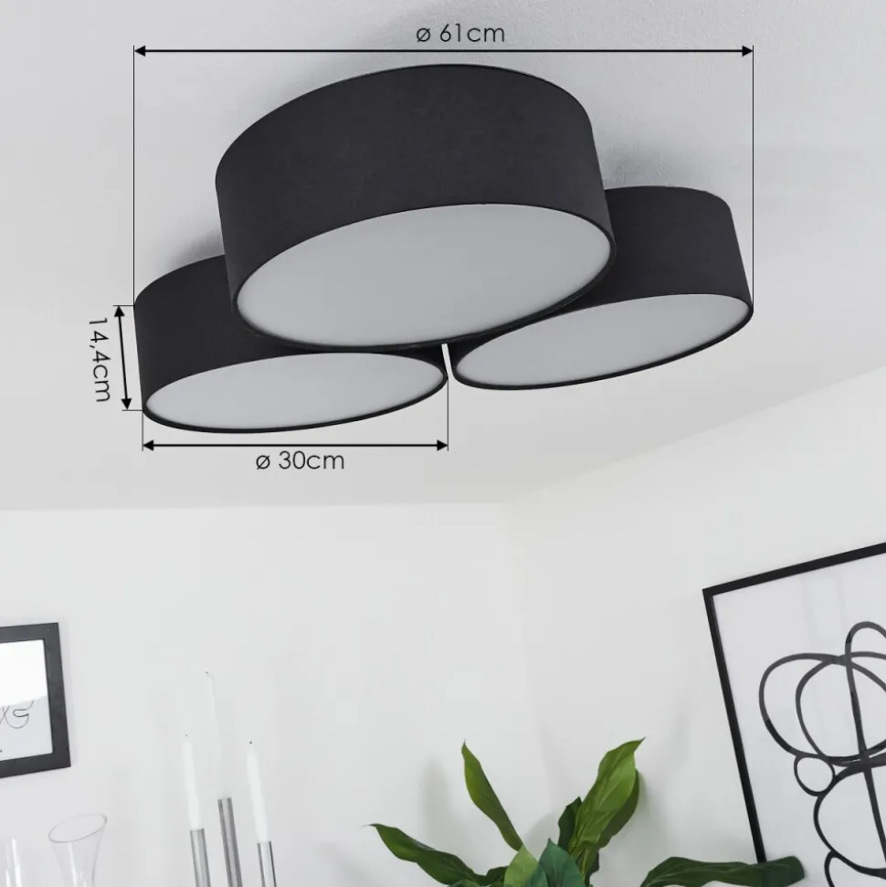 Plafonnier Purus Led Noir, 1 Lumiere