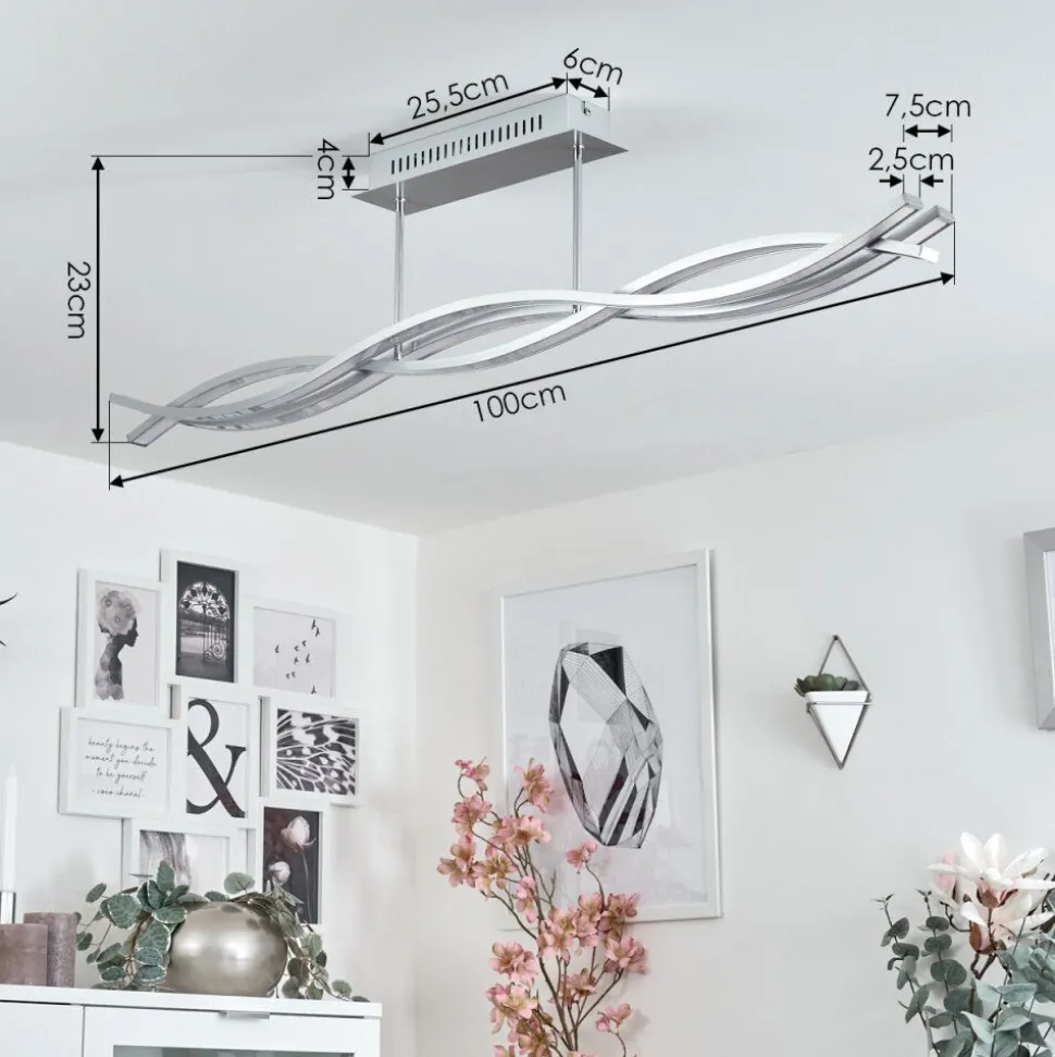 Plafonnier Rabius Led Argente, 3 Lumieres