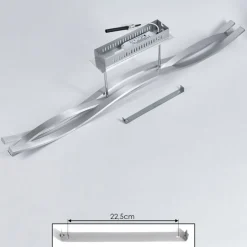 Plafonnier Rabius Led Argente, 3 Lumieres