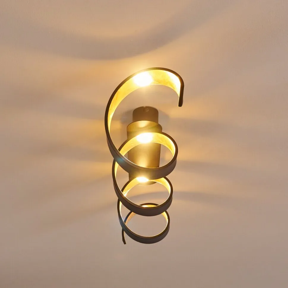 Plafonnier Rezat Led Noir Dore, 1 Lumiere