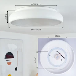 Plafonnier Rhone Led Blanc, 1 Lumiere, Changeur De Couleurs
