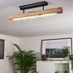 Plafonnier Rodeche Led Bois Clair, Noir, 1 Lumiere