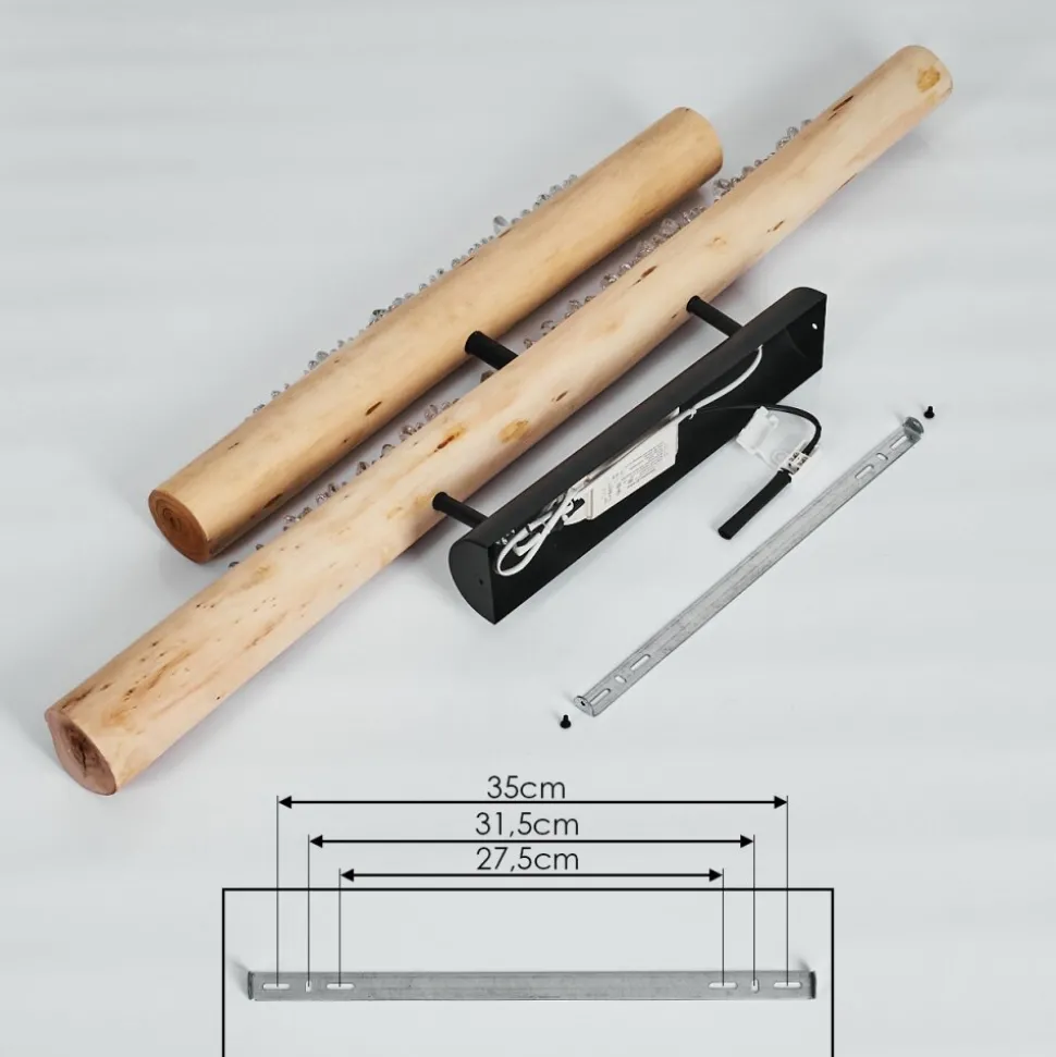 Plafonnier Rodeche Led Bois Clair, Noir, 1 Lumiere