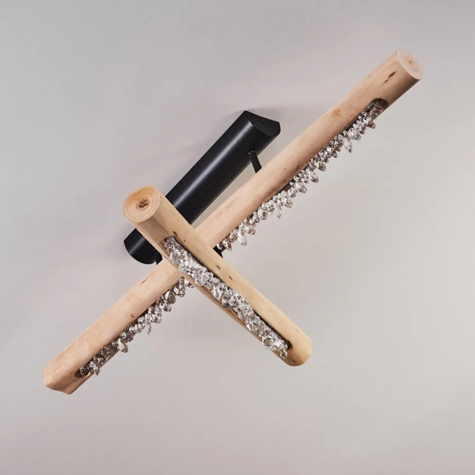 Plafonnier Rodeche Led Bois Clair, Noir, 1 Lumiere