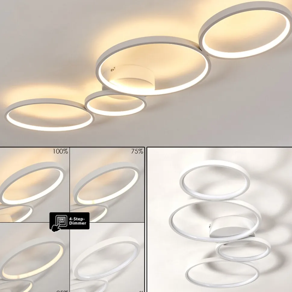 Plafonnier Rodekro Led Blanc, 1 Lumiere