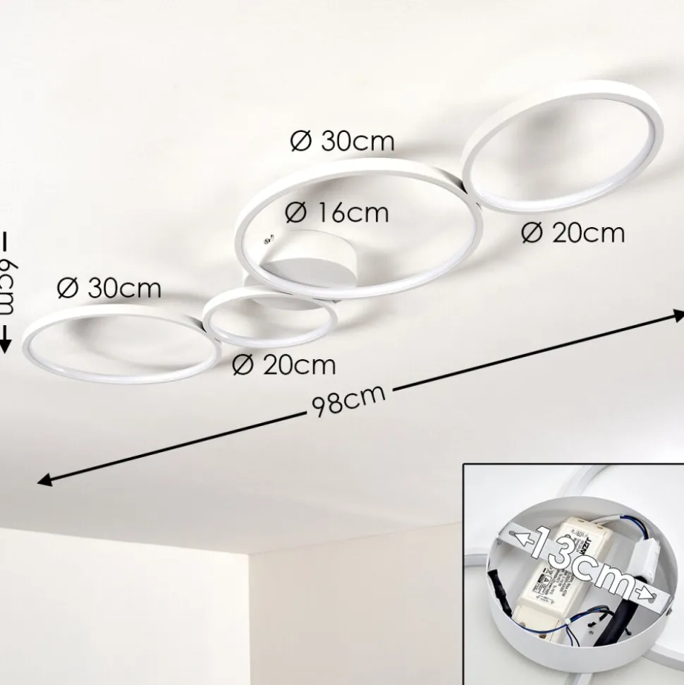 Plafonnier Rodekro Led Blanc, 1 Lumiere