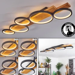 Plafonnier Rodekro Led Ecru, Noir, 1 Lumiere