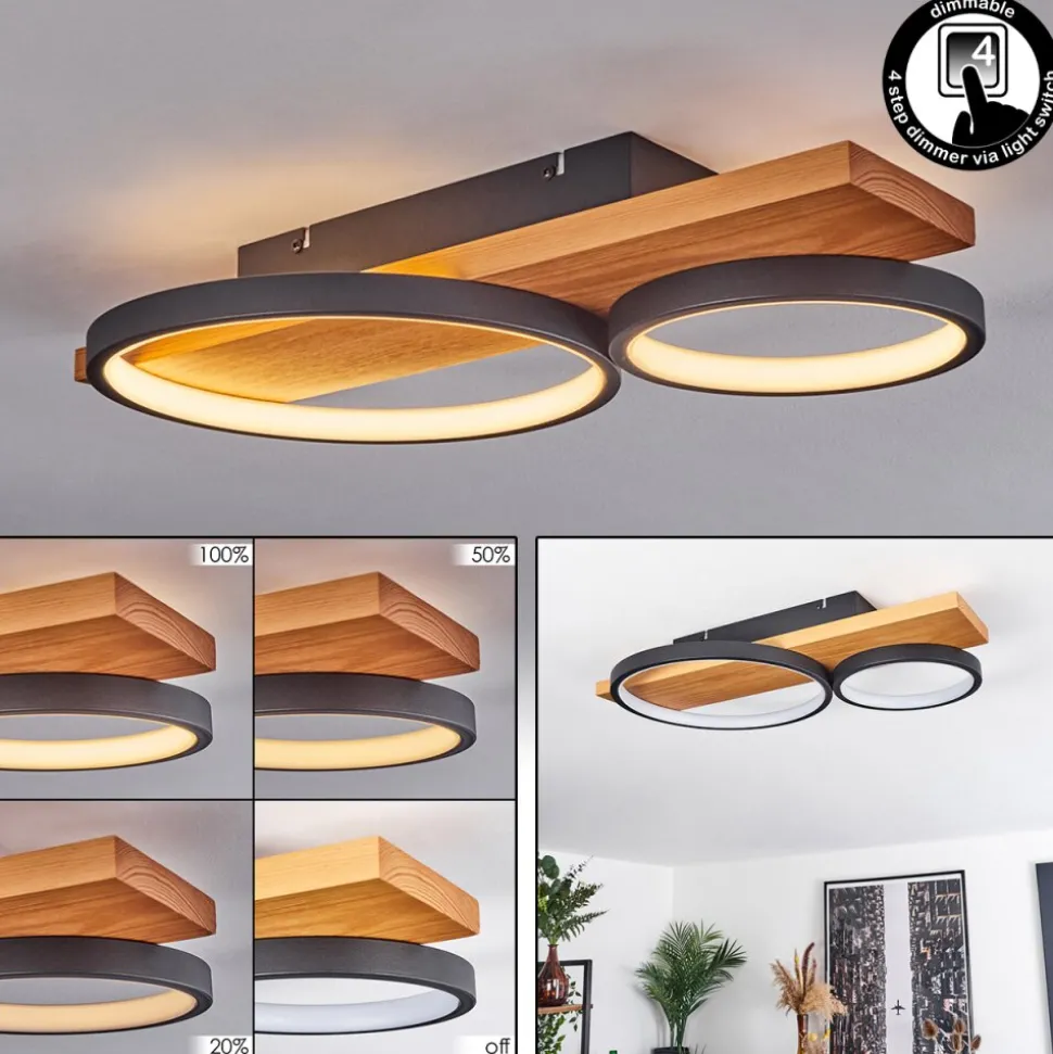 Plafonnier Rodekro Led Ecru, Noir, 1 Lumiere