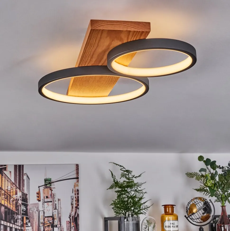 Plafonnier Rodekro Led Ecru, Noir, 1 Lumiere