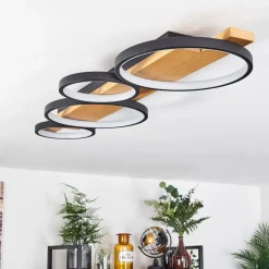 Plafonnier Rodekro Led Ecru, Noir, 1 Lumiere