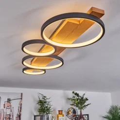 Plafonnier Rodekro Led Ecru, Noir, 1 Lumiere