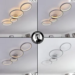 Plafonnier Rodekro Led Nickel Mat, 1 Lumiere