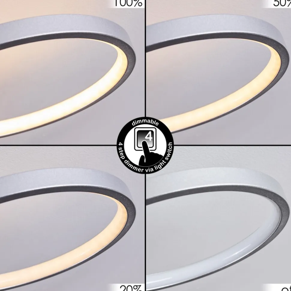 Plafonnier Rodekro Led Nickel Mat, 1 Lumiere
