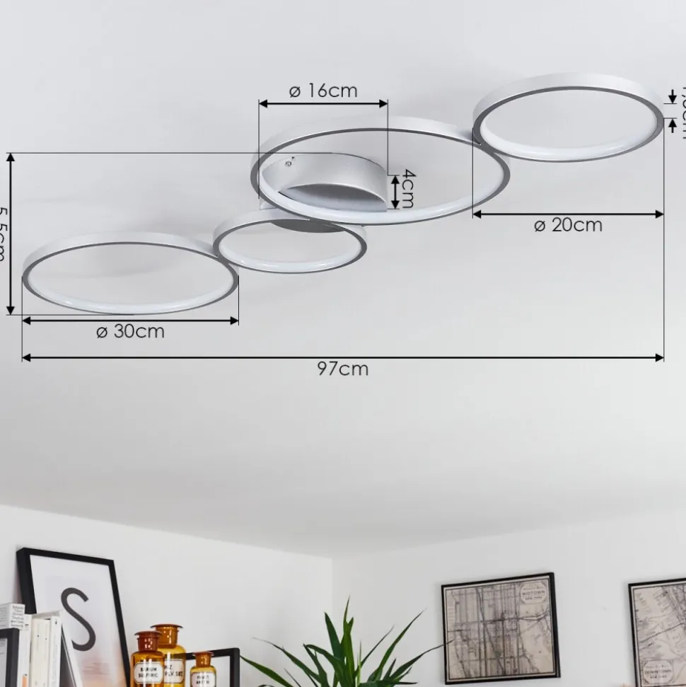 Plafonnier Rodekro Led Nickel Mat, 1 Lumiere