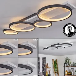 Plafonnier Rodekro Led Noir, Blanc, 1 Lumiere