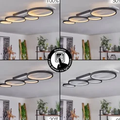 Plafonnier Rodekro Led Noir, Blanc, 1 Lumiere