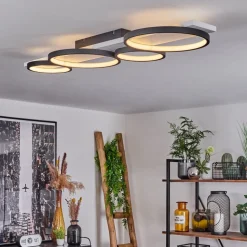 Plafonnier Rodekro Led Noir, Blanc, 1 Lumiere