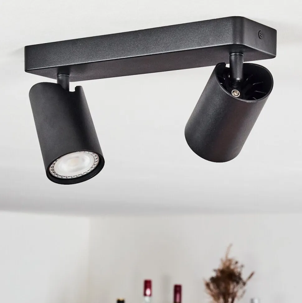 Plafonnier Rubeltein Noir, 2 Lumieres