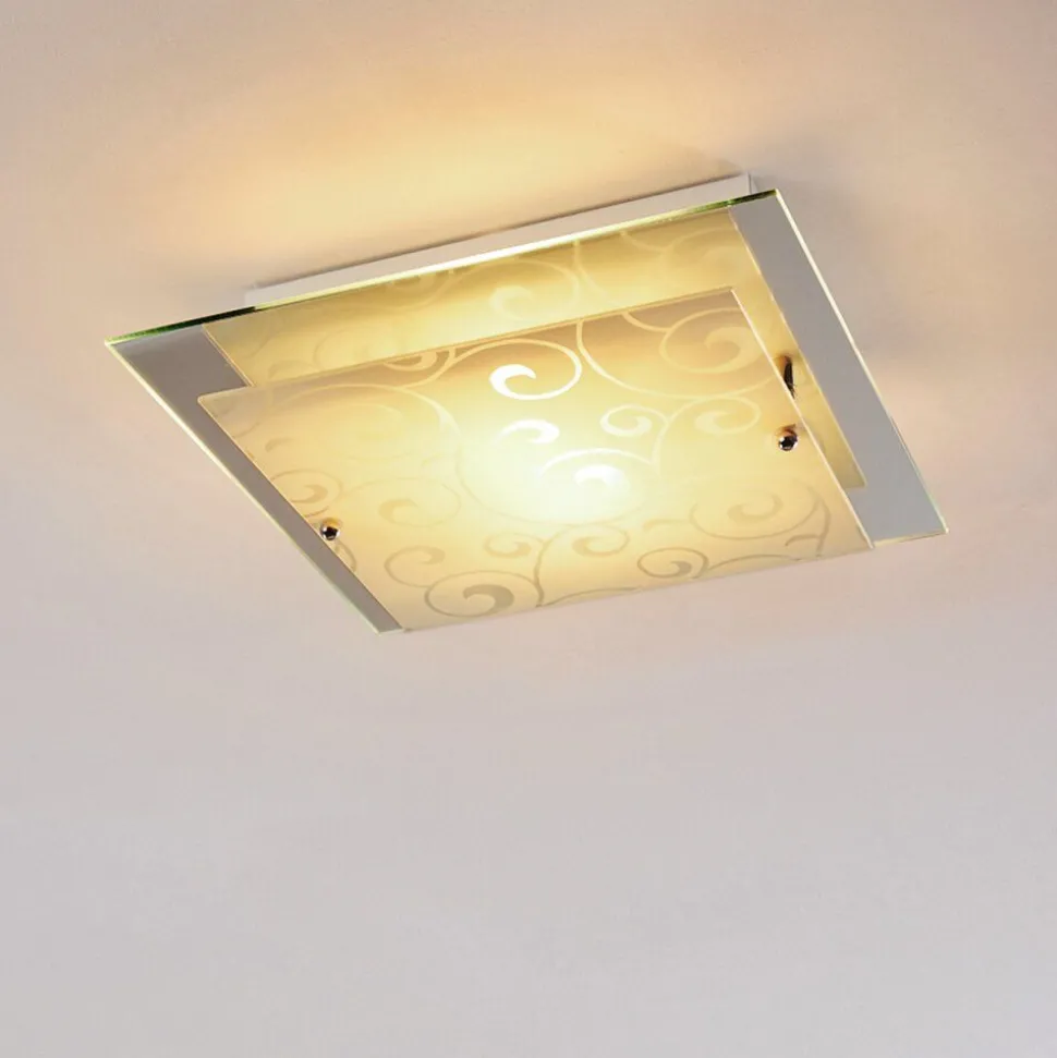 Plafonnier Rusty Gris, Transparent, 2 Lumieres