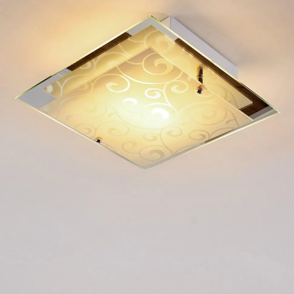 Plafonnier Rusty Gris, Transparent, 2 Lumieres