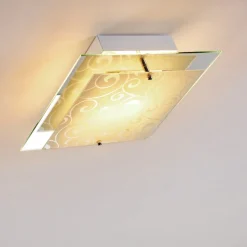 Plafonnier Rusty Gris, Transparent, 2 Lumieres
