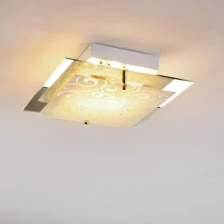 Plafonnier Rusty Gris, Transparent, 2 Lumieres