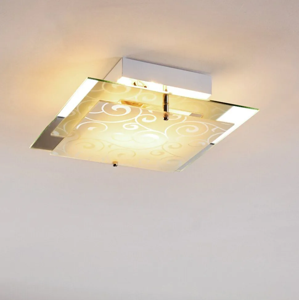 Plafonnier Rusty Gris, Transparent, 2 Lumieres